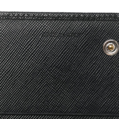 Prada Saffiano Triangle Continental Flap Wallet Black 7 of 12