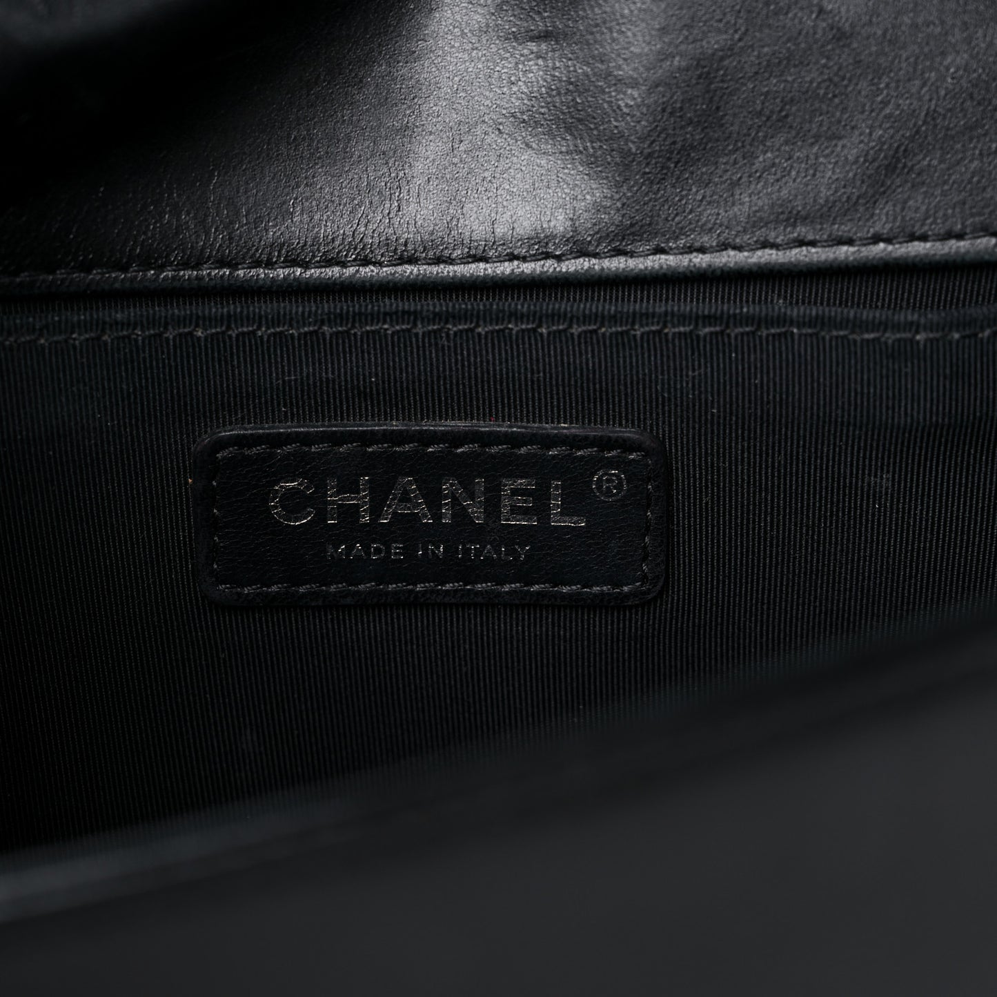Lambskin Quilted Medium Boy Flap Black