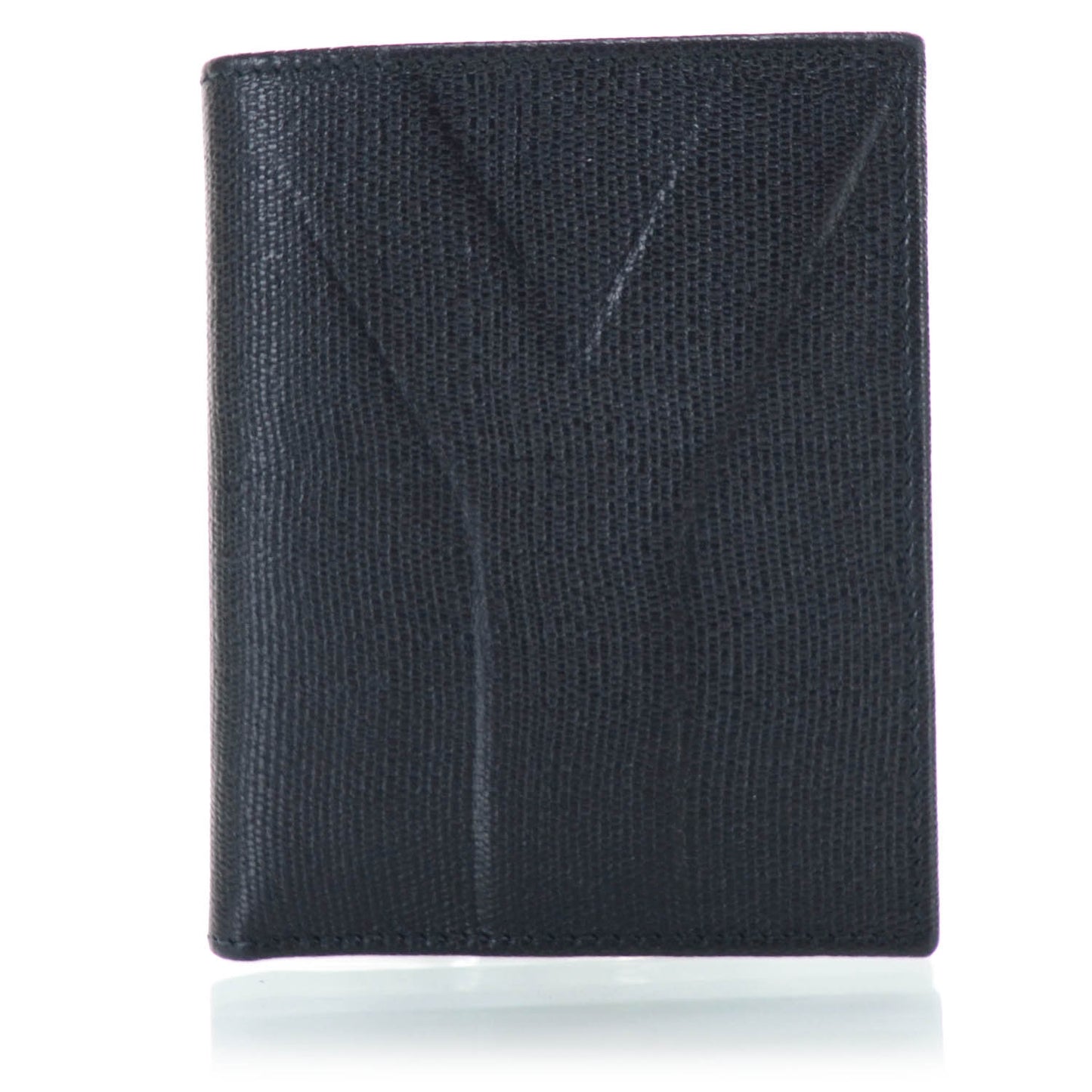 Textured Leather Y Wallet Black