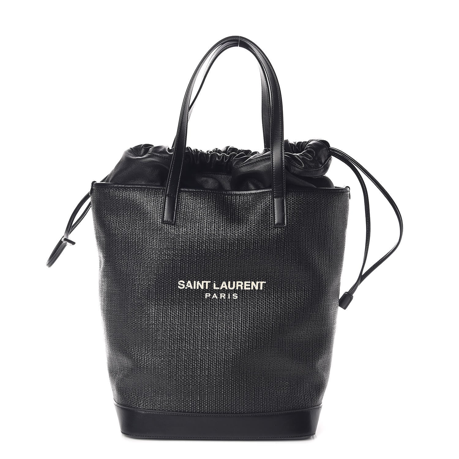 Saint Laurent Linen Canvas Teddy Shopping Bag Black 3 of 11