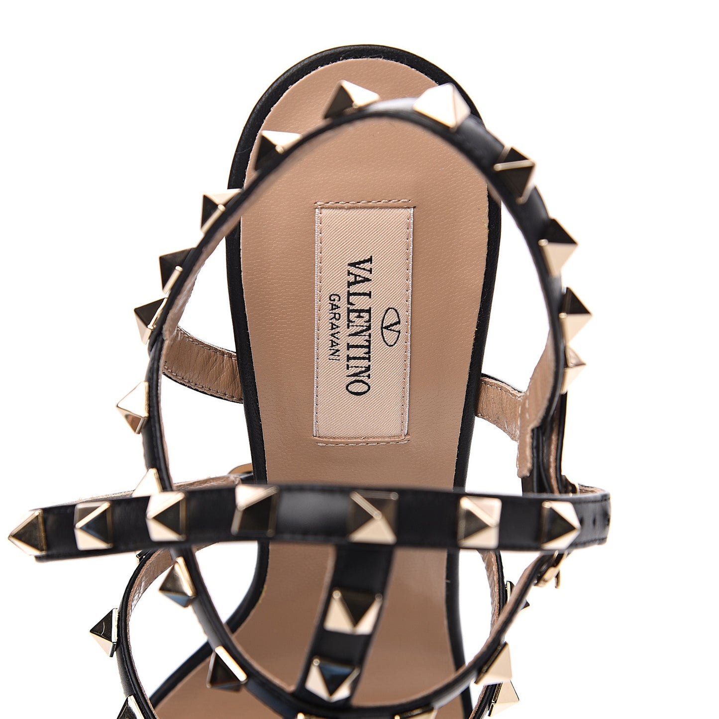 Nappa Rockstud Gladiator 105mm Sandals 38.5 Black