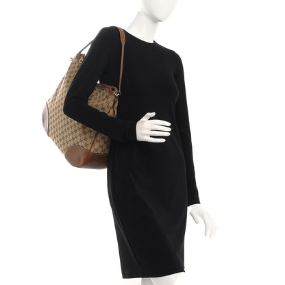 Gucci Monogram Textured Calfskin Large Bree Hobo Beige Ebony Nocciola 2 of 7