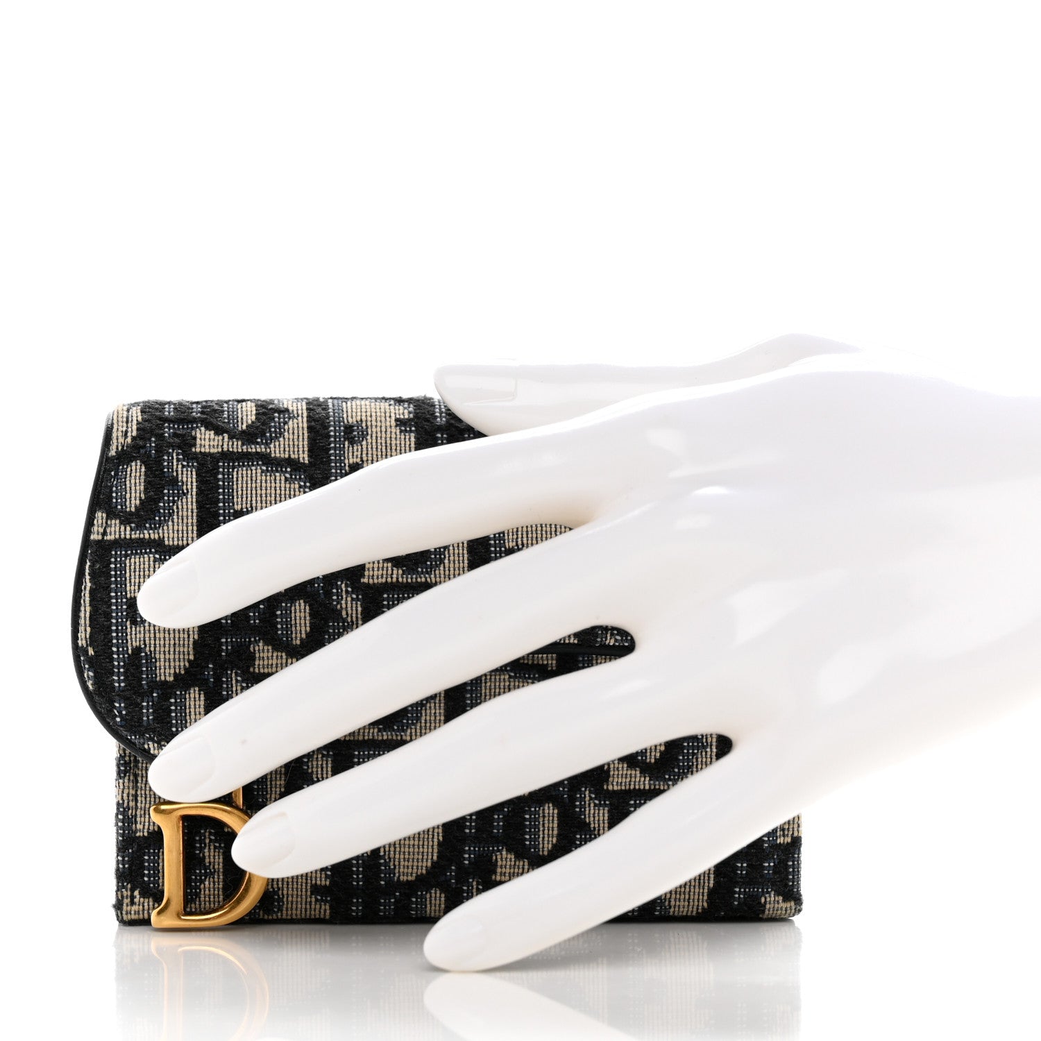 Christian Dior Oblique Saddle 5-Gusset Card Holder Blue 2 of 9