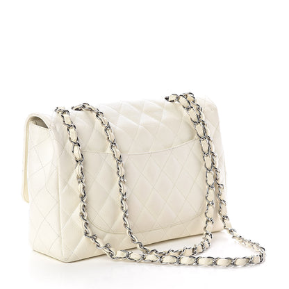 Chanel Caviar Quilted Jumbo Single Flap White 4 of 13