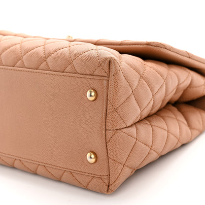 Chanel Caviar Lizard Quilted Medium Coco Handle Flap Light Beige 9 of 10