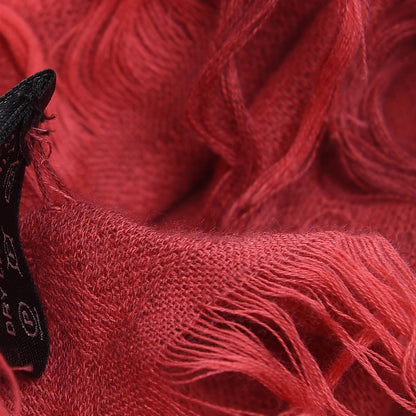 Gucci Wool Silk Fringe Monogram Diamanti Shawl Scarf Red 4 of 5