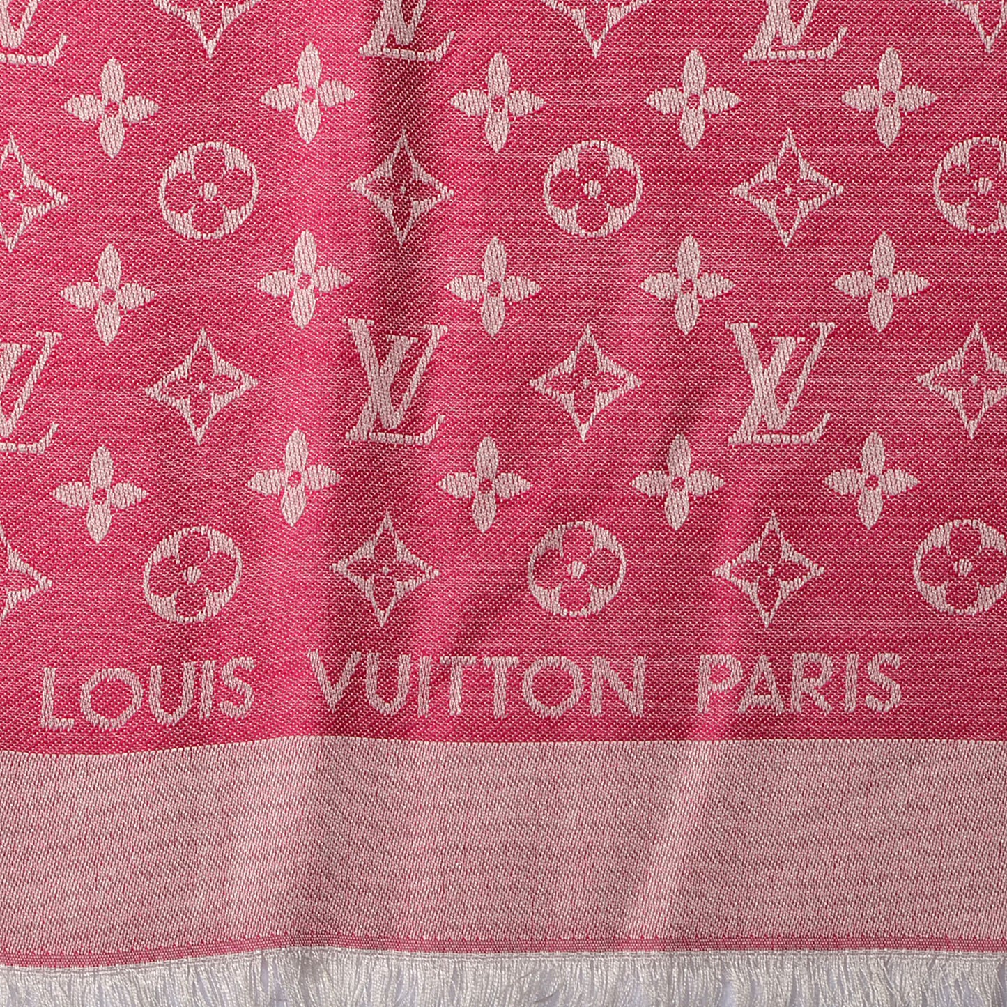Wool Silk Monogram Denim Shawl Pivoine