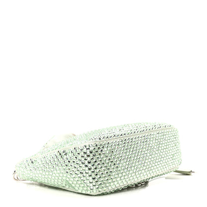 Prada Satin Crystal Re-Edition 2005 Shoulder Bag Acqua 4 of 10