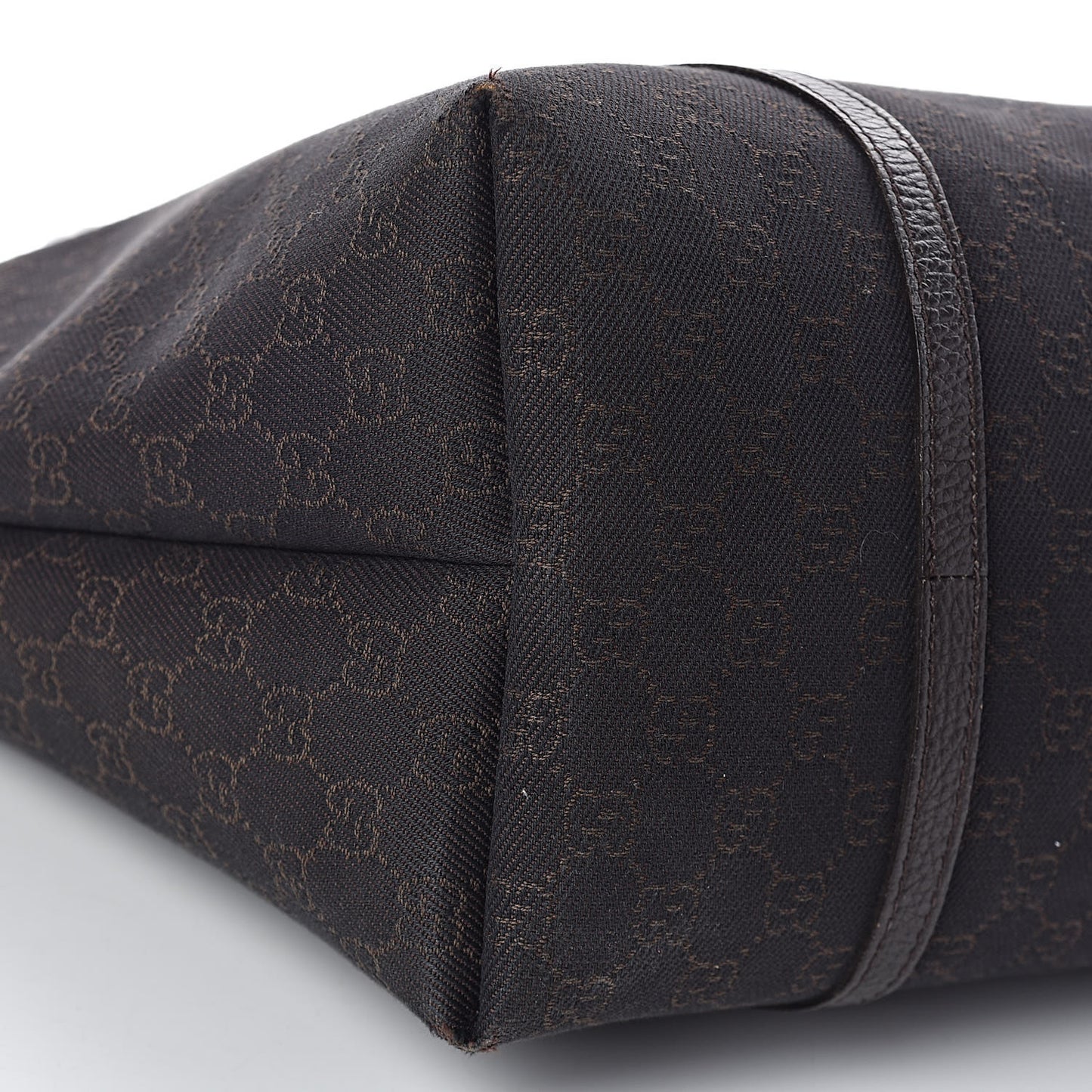 Denim Dollar Calfskin GG Monogram Large Joy Tote Brown