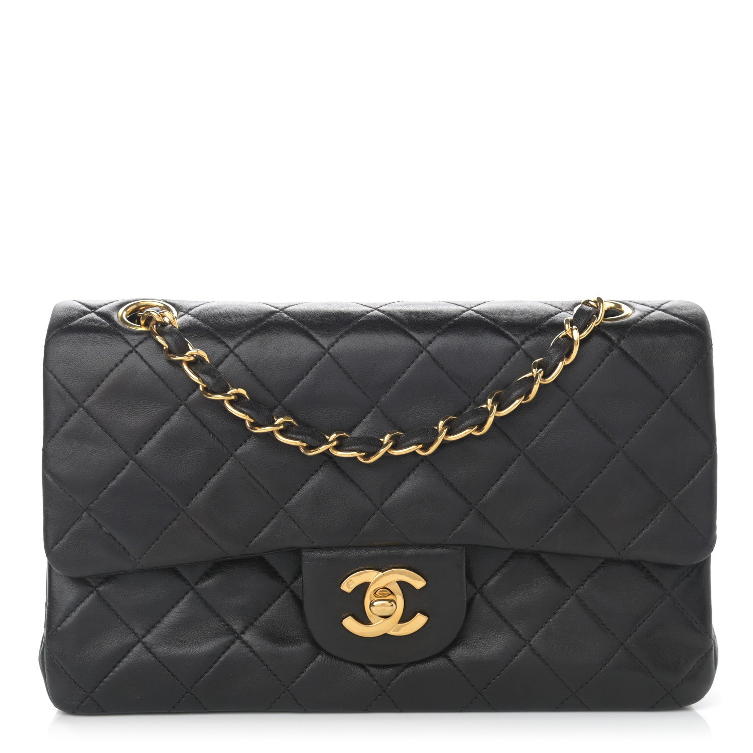 Chanel Lambskin Quilted Small Double Flap Black 1 of 15