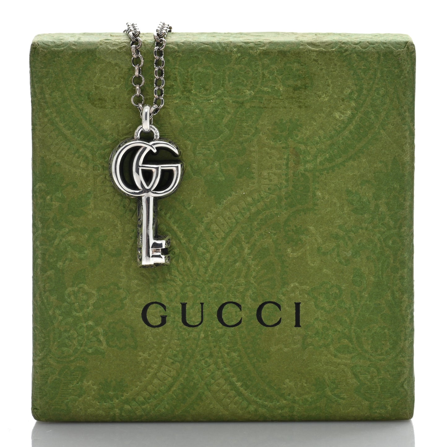 Sterling Silver Double G Key Pendant Necklace