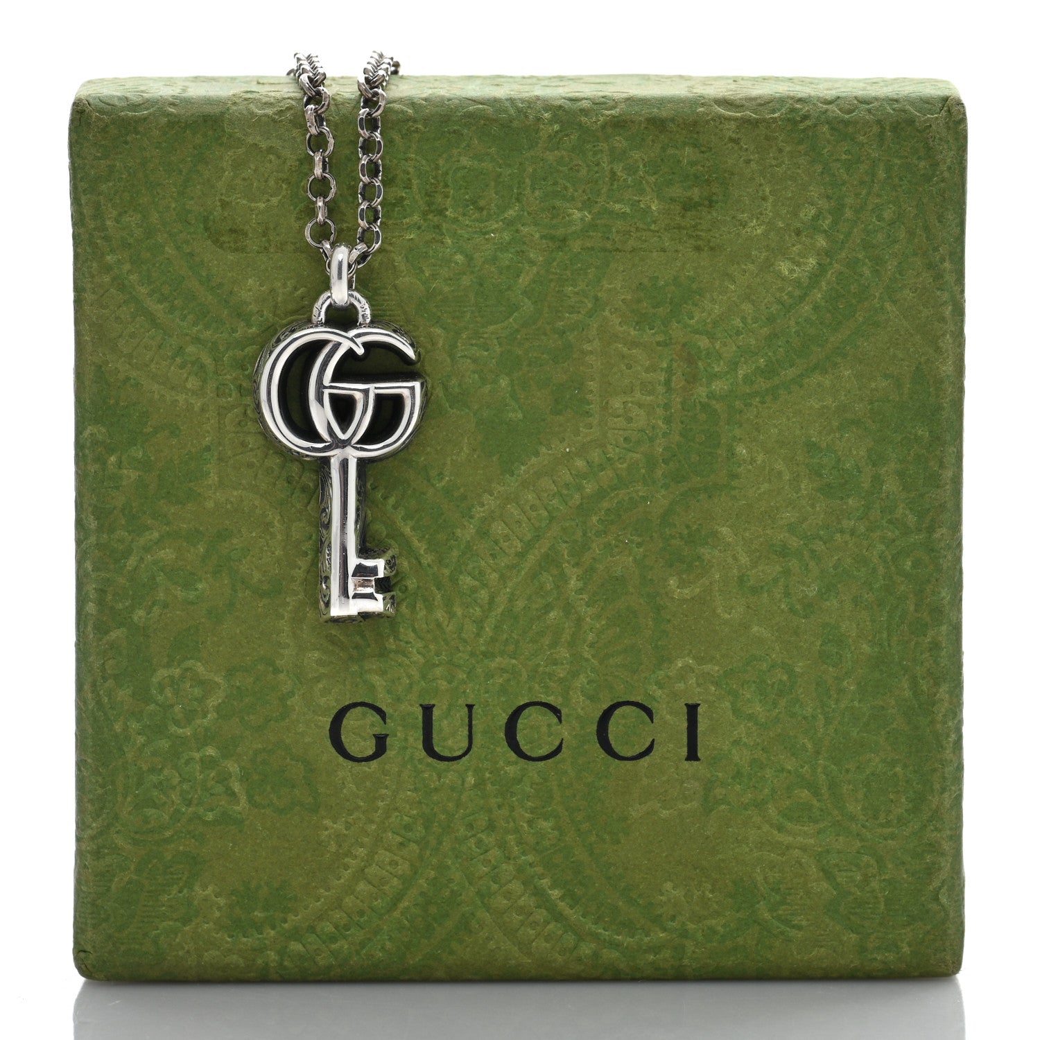 Gucci Sterling Silver Double G Key Pendant Necklace 5 of 5