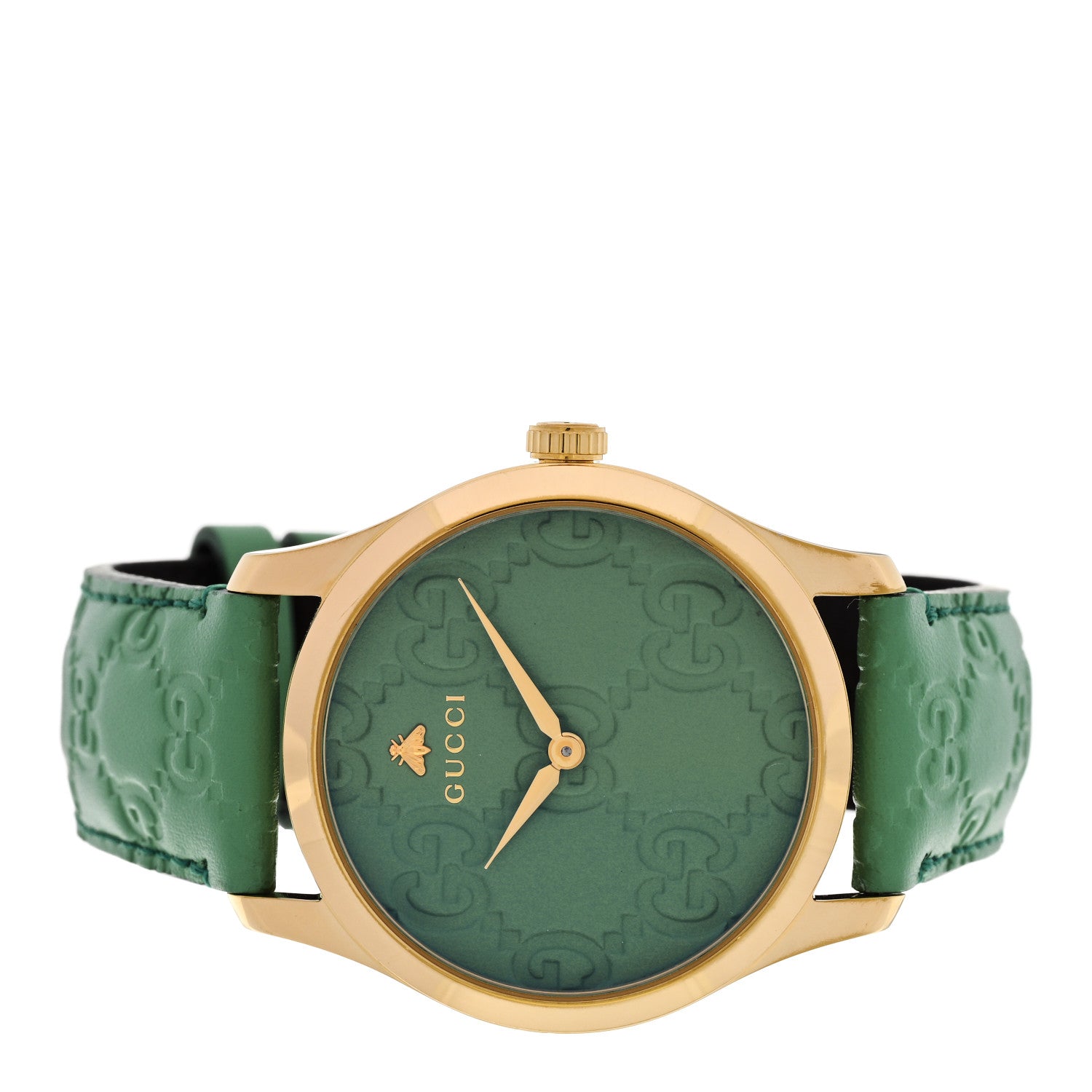 Gucci Stainless Steel Calfskin 38mm G-Timeless Quartz Watch Green 2 of 4