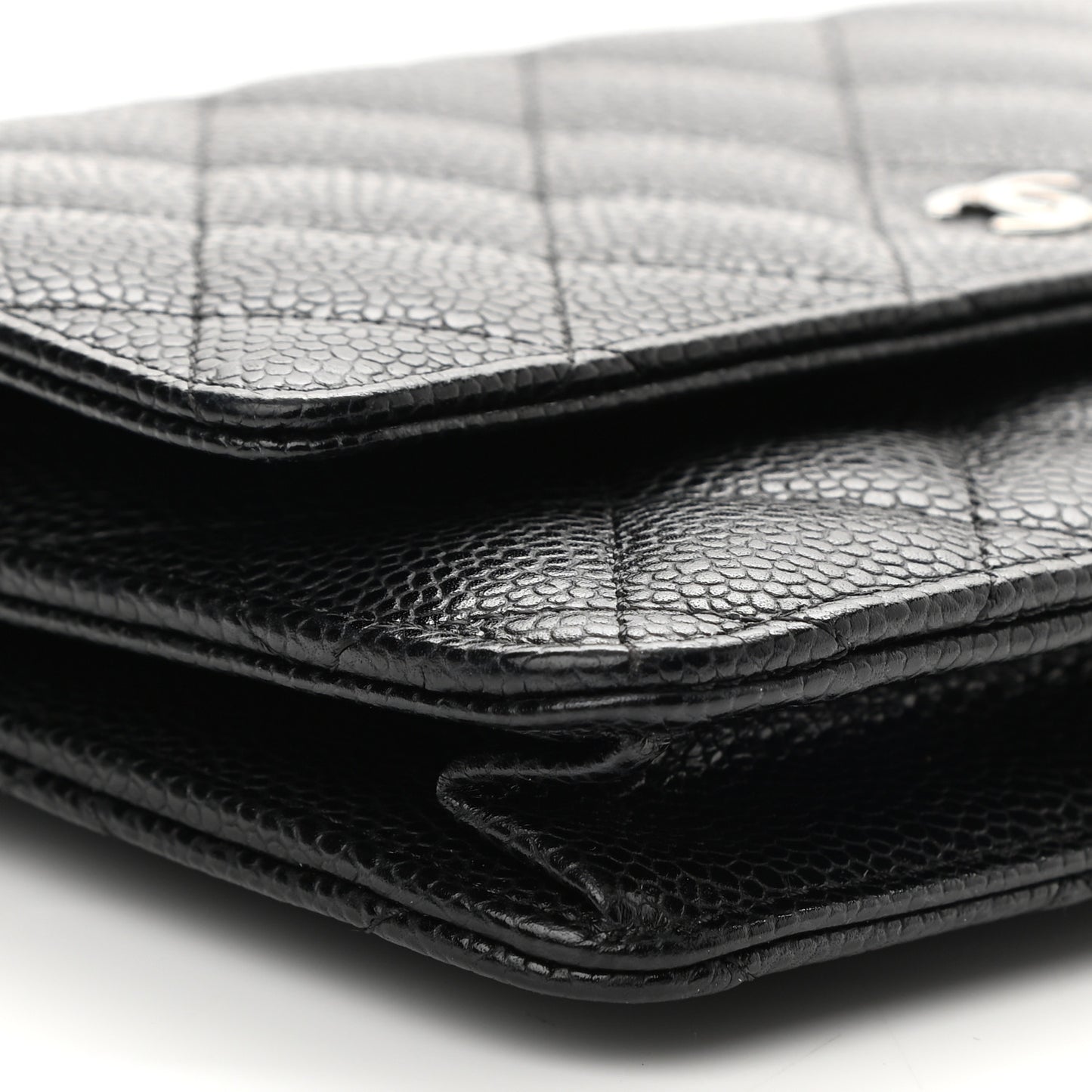 Caviar Quilted Wallet On Chain WOC Black