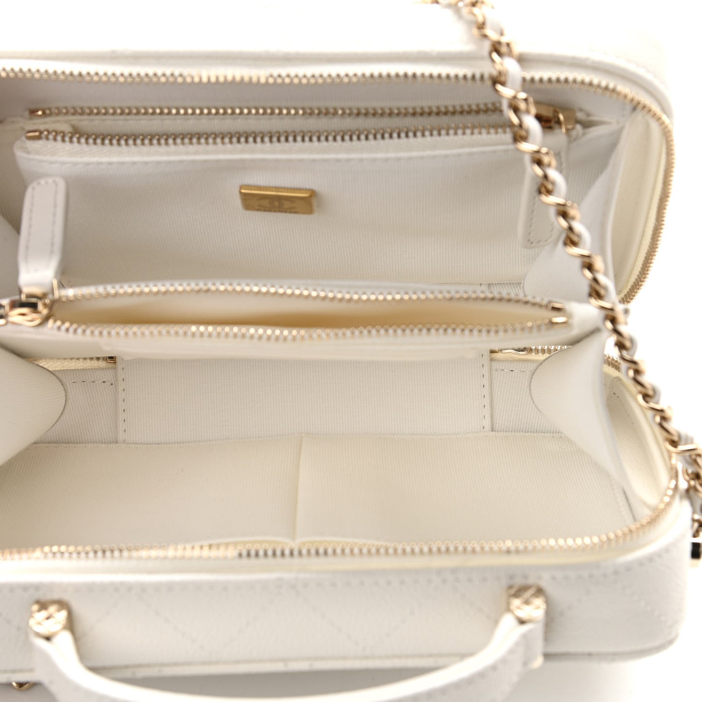 Caviar Quilted Vanity Case White