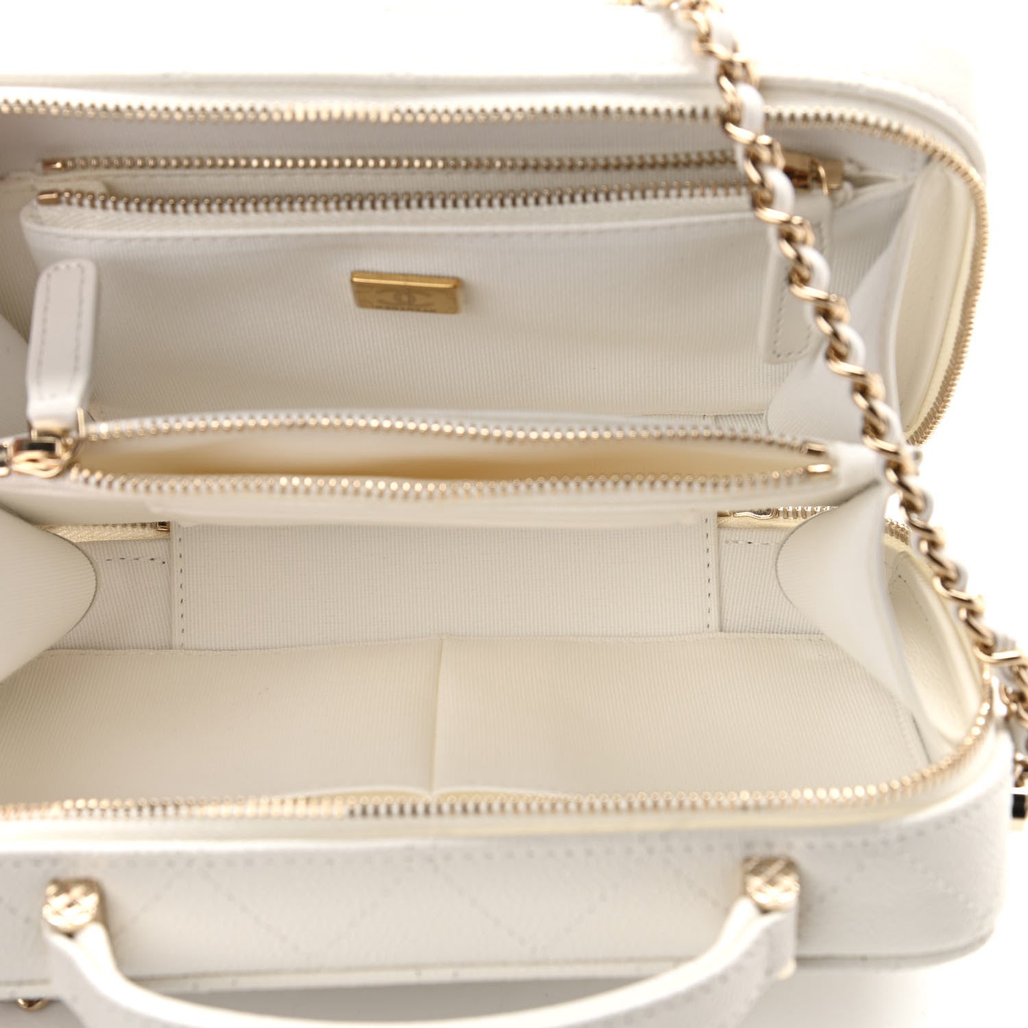 Chanel Caviar Quilted Vanity Case White 5 of 11