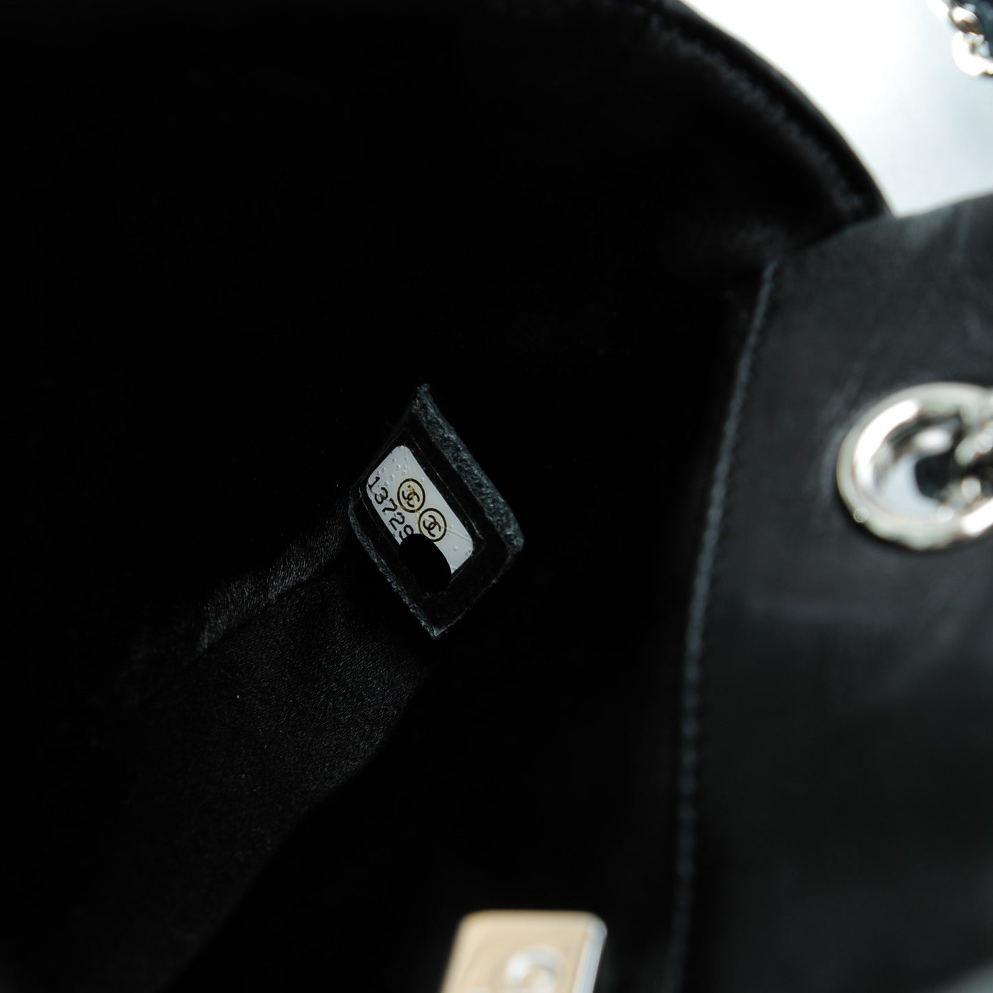 Lambskin Studded Mini Metal Beauty Flap Black