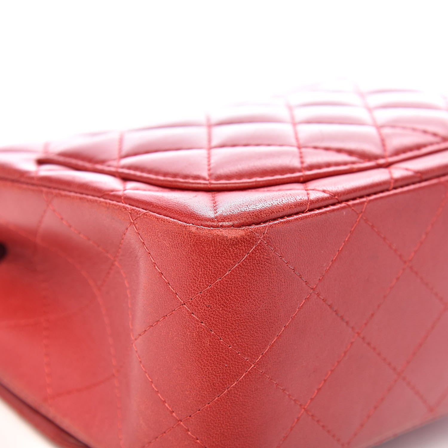Chanel Lambskin Quilted Mini Square Flap Red 16 of 21