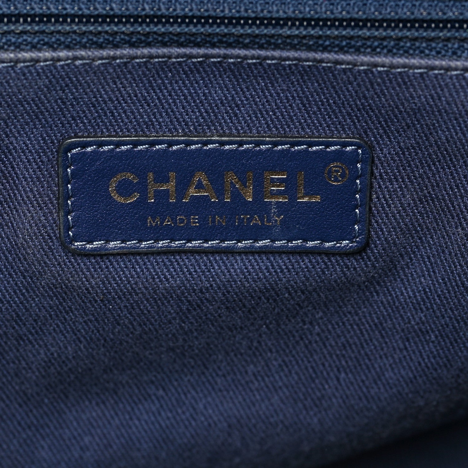 Chanel Mixed Fibers Striped Small Deauville Tote Navy Blue 6 of 9