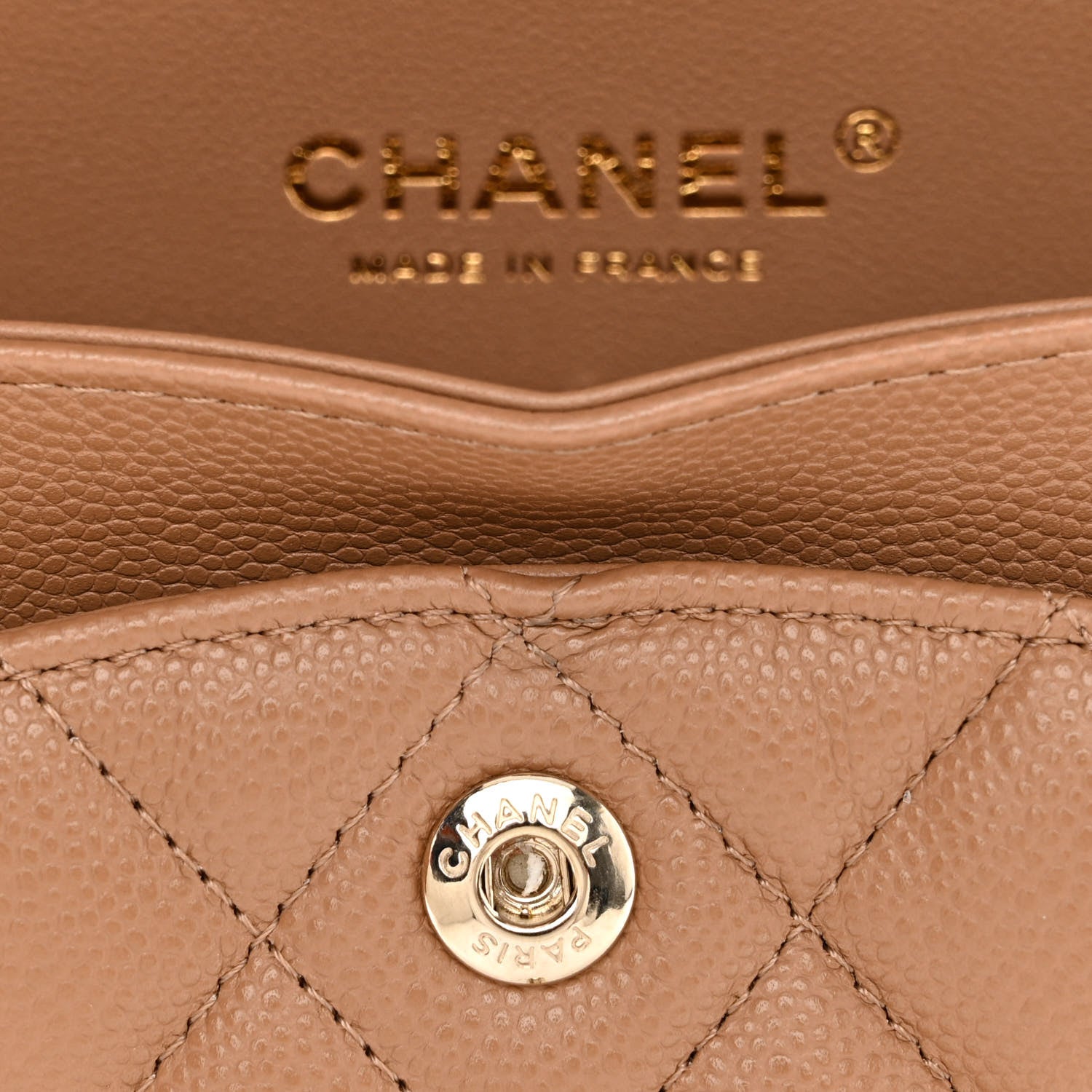 Chanel Caviar Quilted Small Double Flap Dark Beige 13 of 13