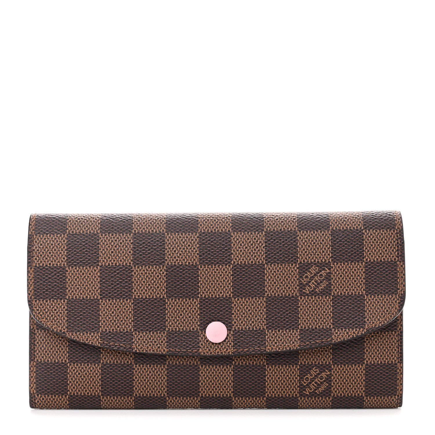 Louis Vuitton Damier Ebene Emilie Wallet Rose Ballerine 1 of 10