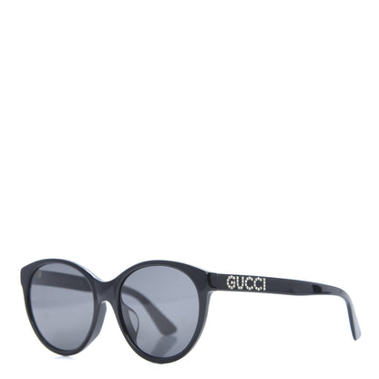 Gucci Round Frame Crystal Sunglasses GG 0419S Black 1 of 8