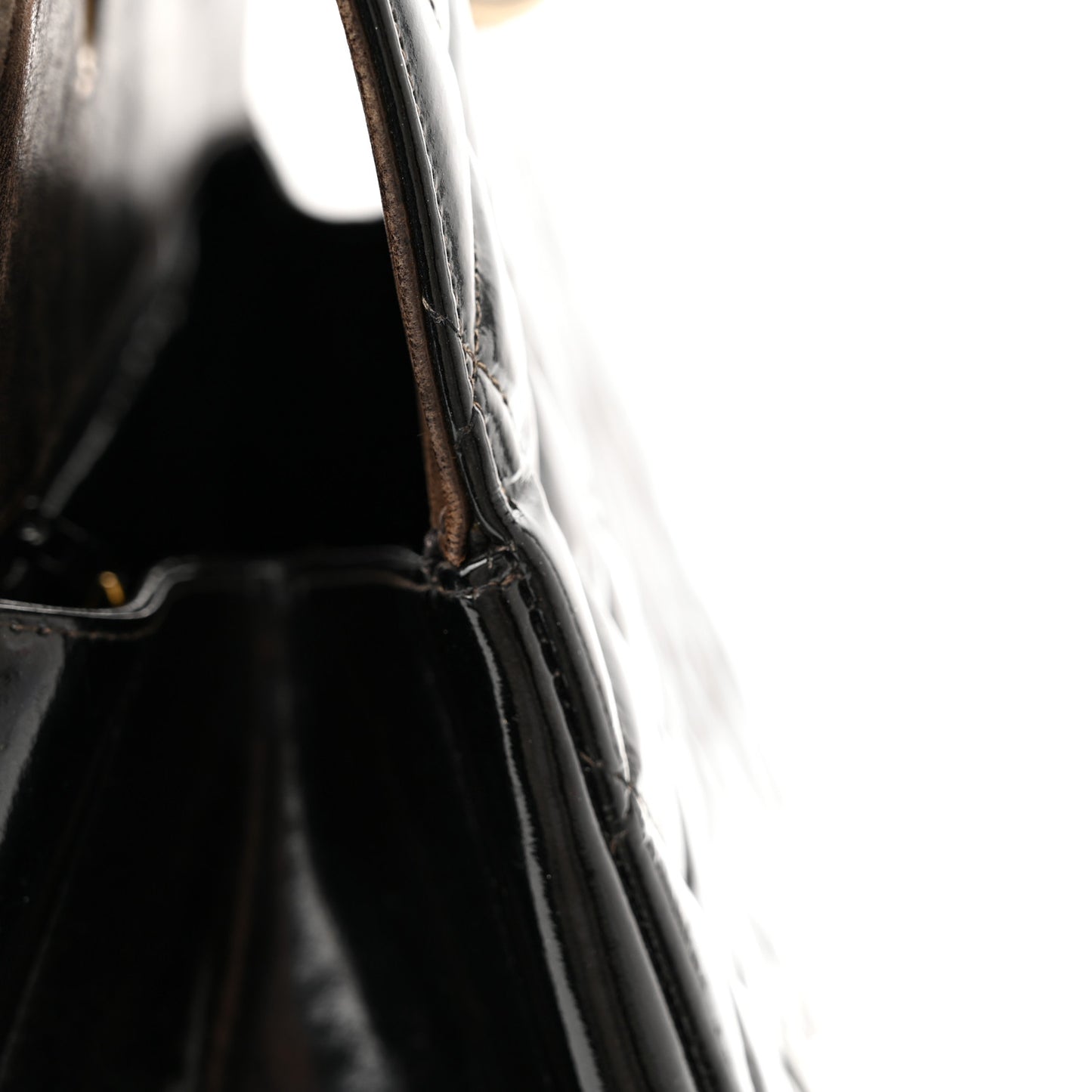 Patent Quilted Grand Shopping Tote GST Black