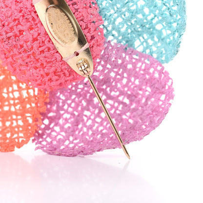 Chanel Tweed Camellia Brooch Multicolor 4 of 5