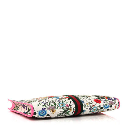 Gucci Canvas Flora Large Rajah Chain Tote White Multicolor Fuxia Fluo 5 of 14