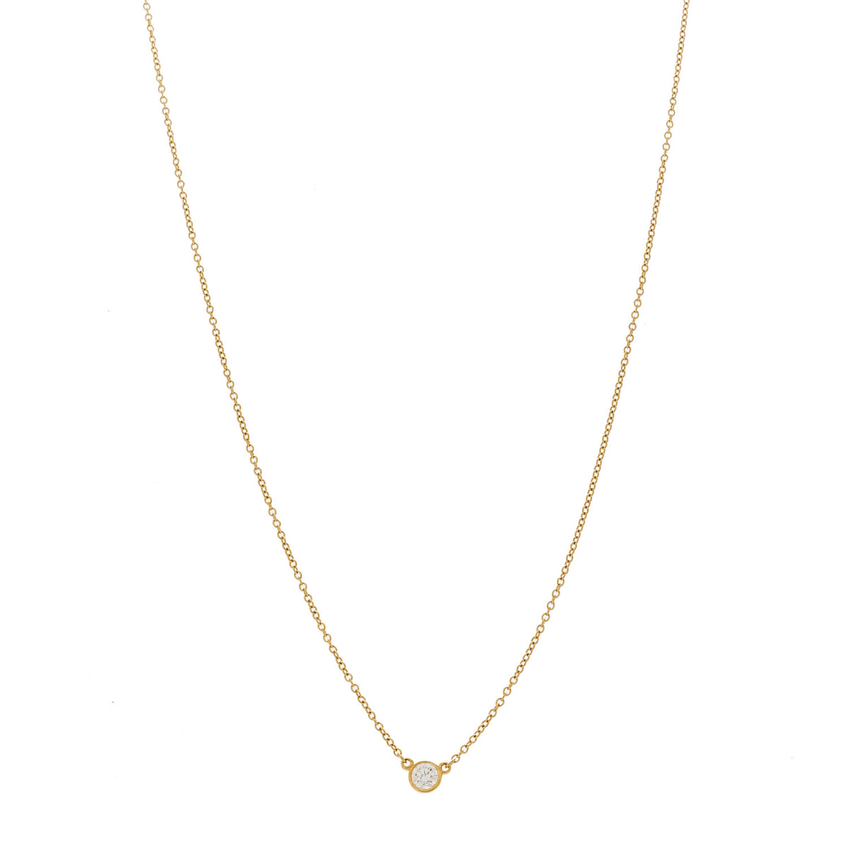 18K Yellow Gold Diamond .17ct Elsa Peretti Diamonds by the Yard Pendant Necklace