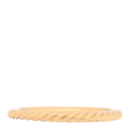 David Yurman 18K Yellow Gold Diamond 2mm Cable Collectibles Band Ring 53 6.5 3 of 4
