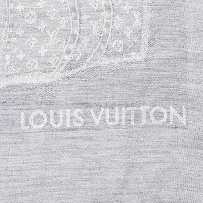 Louis Vuitton Cashmere Silk Steamer Shawl Blue 3 of 4