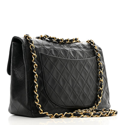 Chanel Lambskin Quilted XL Jumbo Single Flap Black 3 of 15