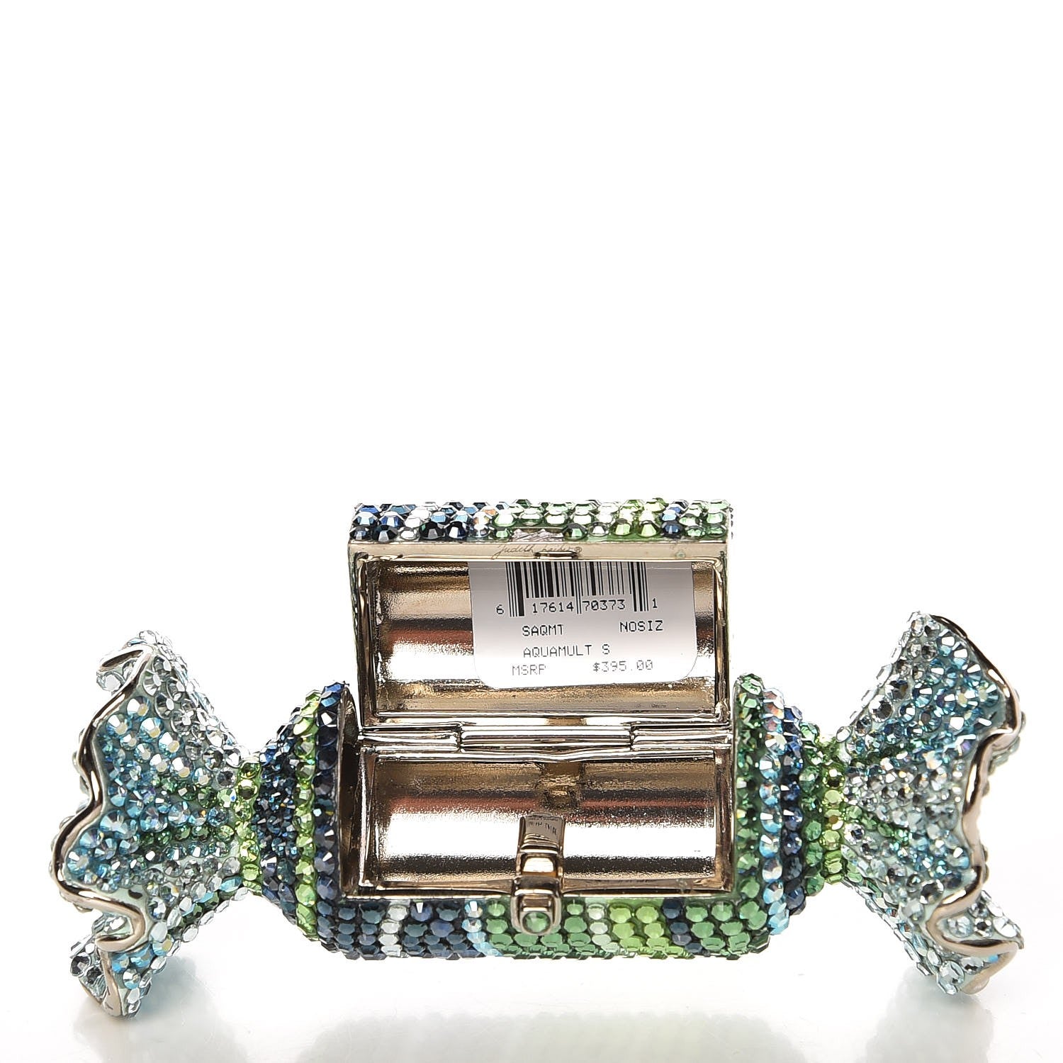 Judith Leiber Crystal Candy Minaudiere Pill Case Blue Green 5 of 6