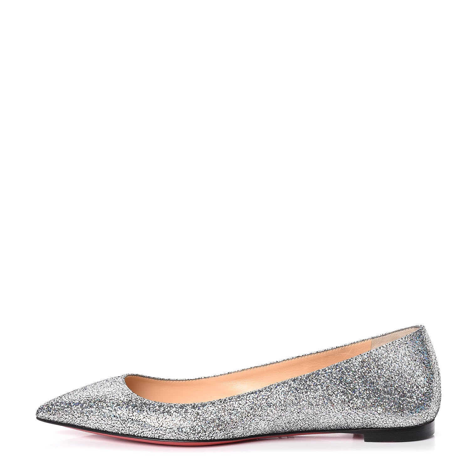 Christian Louboutin Metallic Nappa Ballalla Flats 36 Silver 1 of 12