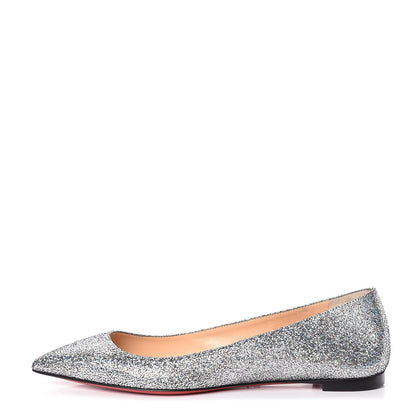 Christian Louboutin Metallic Nappa Ballalla Flats 36 Silver 1 of 12