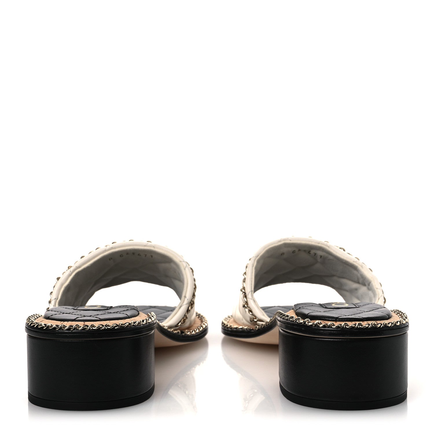 Chanel Lambskin Quilted Chain CC Sandals 39 White 6 of 10