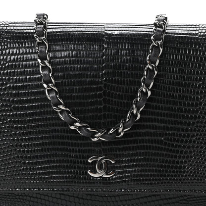 Chanel Lizard Wallet on Chain WOC Black 9 of 11