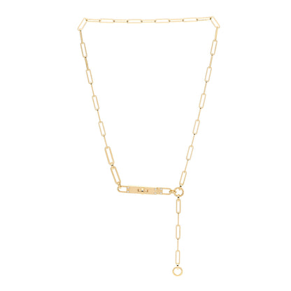 Hermes 18K Yellow Gold Diamond PM Kelly Chaine Lariat Necklace ST 3 of 6
