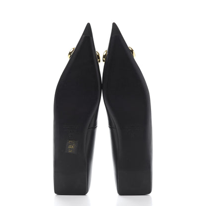 Balenciaga Calfskin BB Knife Pointy Toe Ballerina Flats 37 Black 6 of 10