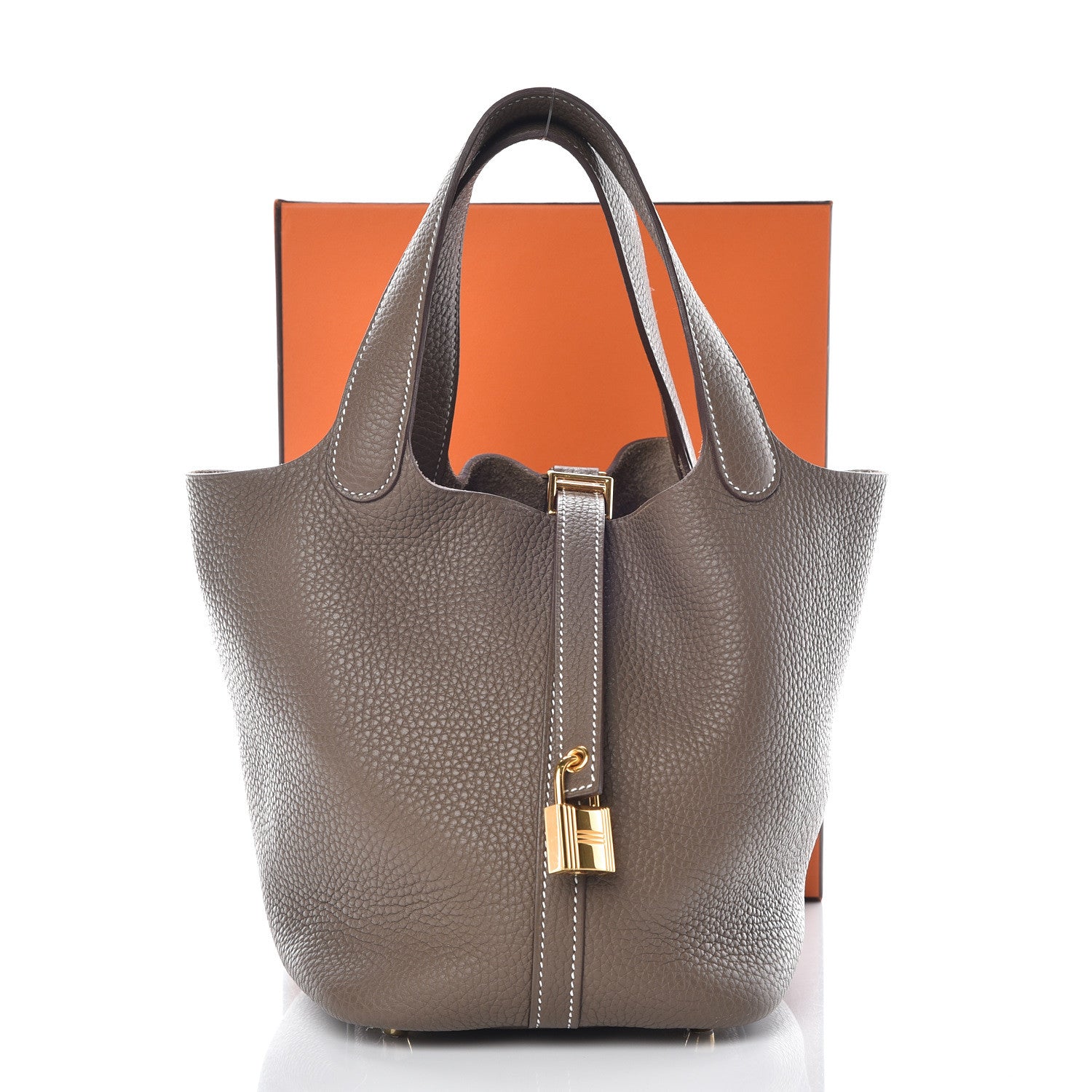 Hermes Taurillon Clemence Picotin Lock 18 PM Etoupe 10 of 10