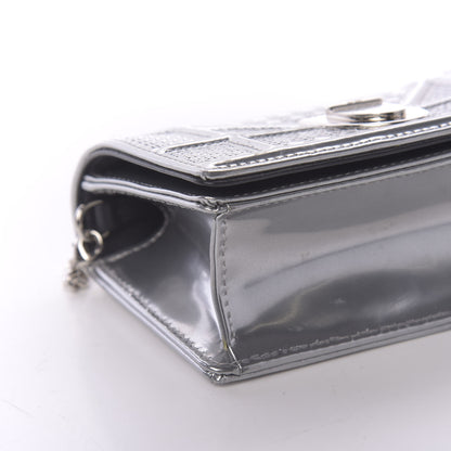 Christian Dior Metallic Patent Micro-Cannage Baby Diorama Flap Bag Silver 5 of 8