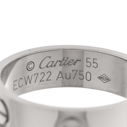 Cartier 18K White Gold 5.5mm LOVE Ring 55 7.25 4 of 5