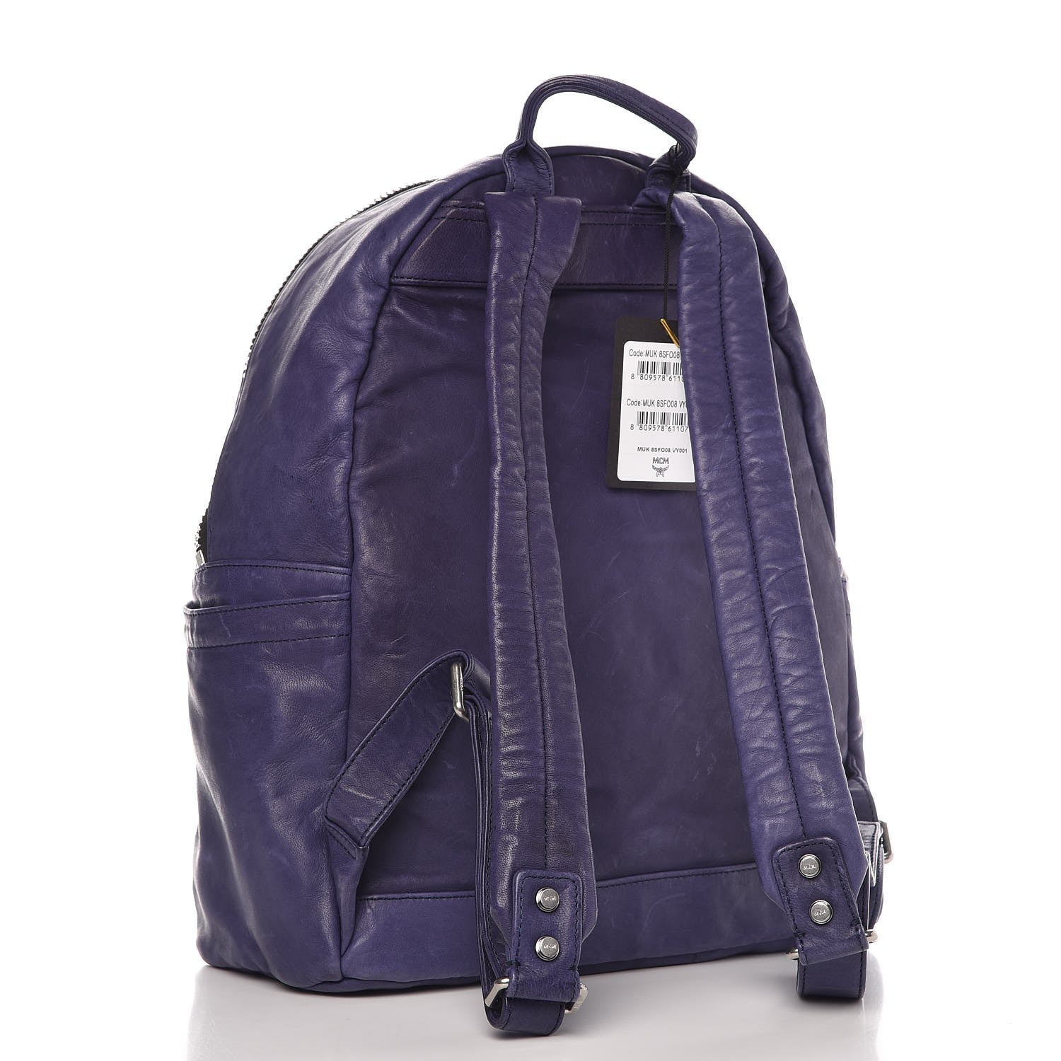 MCM Lambskin Medium Tumbler Backpack Purple 3 of 12