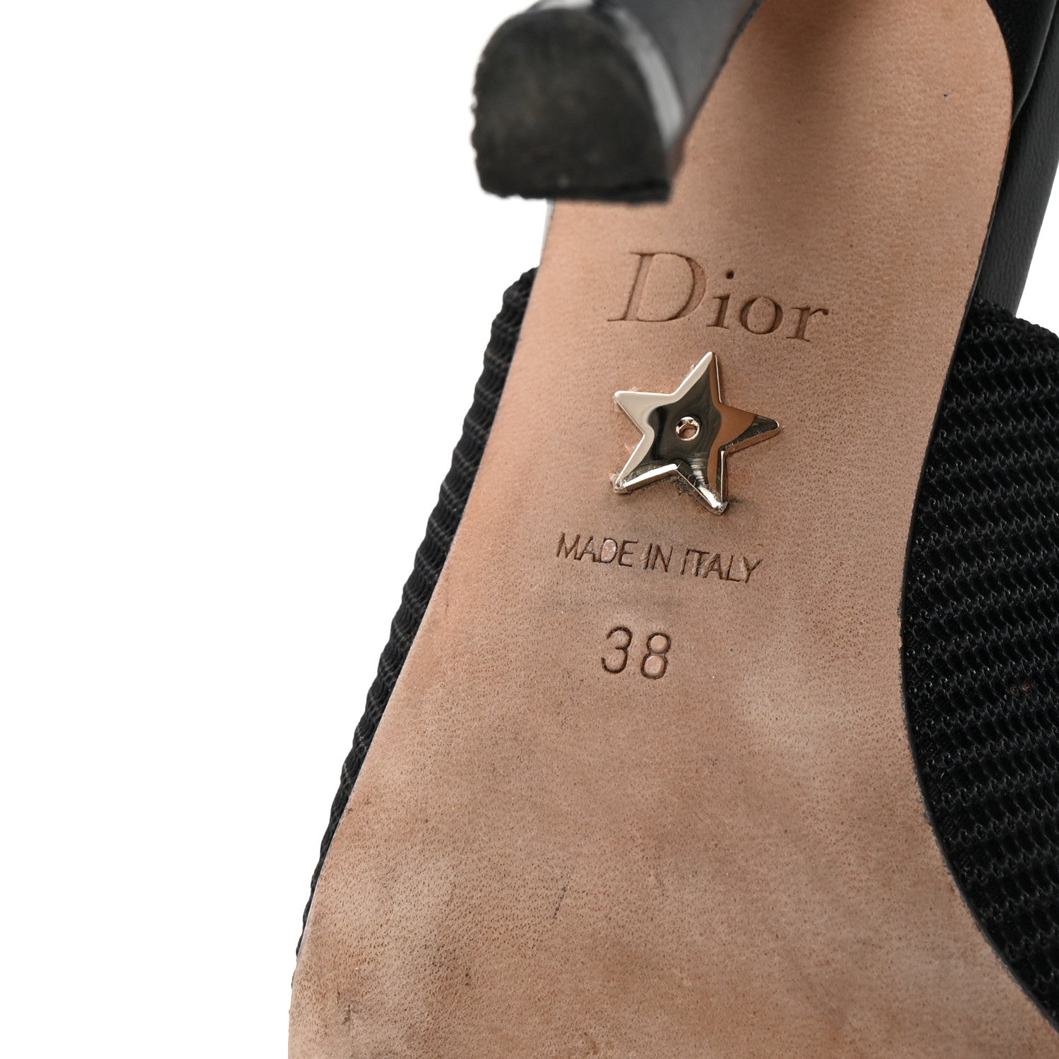 Christian Dior Technical Canvas Ribbon J Adior Slingback 100mm Pumps 38 Black 7 of 9