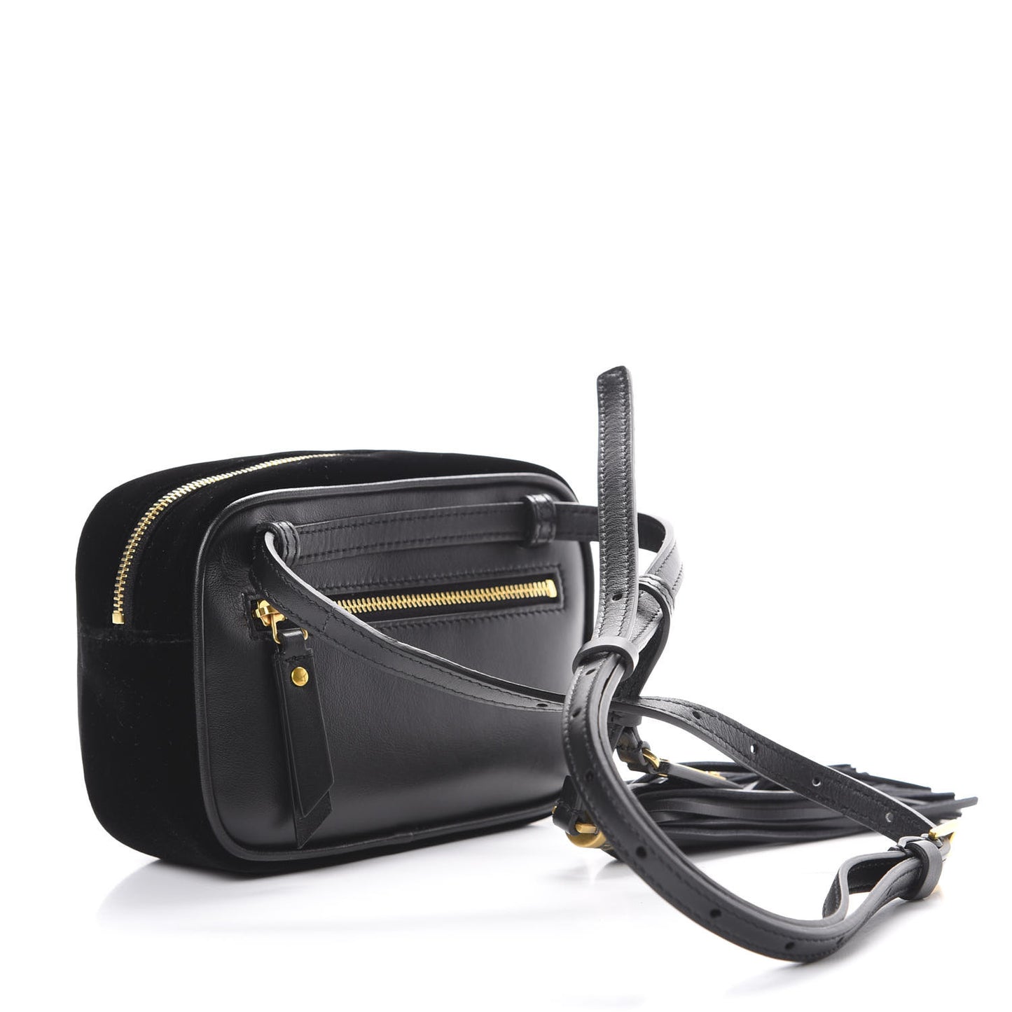 Velour Matelasse Monogram Lou Belt Bag Black