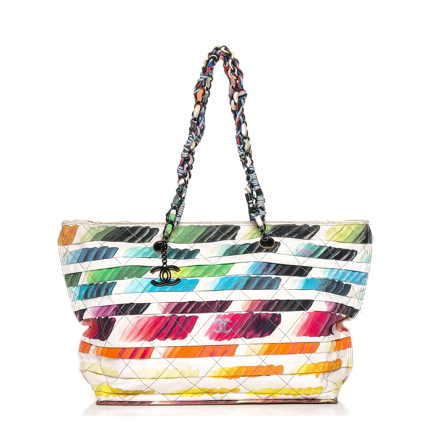 Canvas Colorama Large Zip Shopping Tote Multicolor