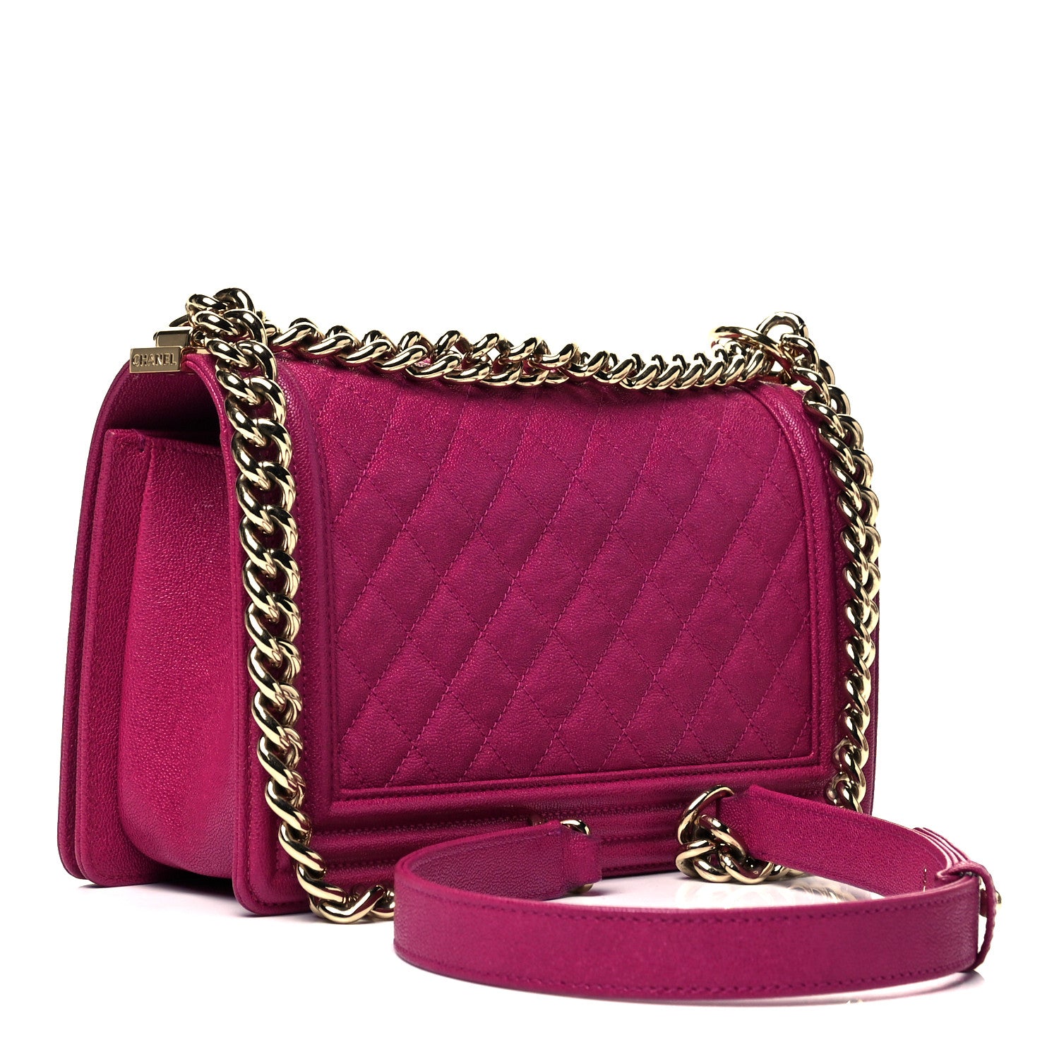 Chanel Caviar Quilted Medium Boy Flap Fuchsia 2 of 8