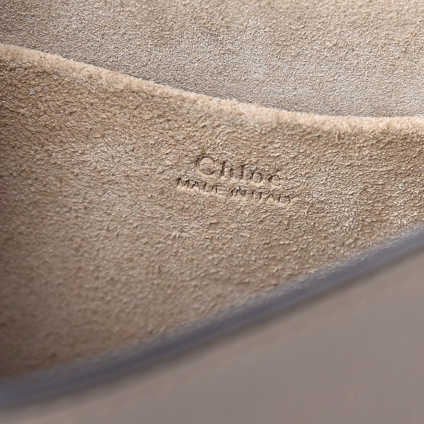Calfskin Suede Medium Nile Bracelet Bag Motty Grey