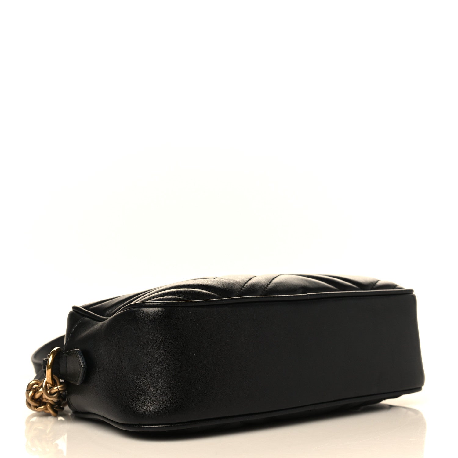 Gucci Calfskin Matelasse Small GG Marmont Chain Shoulder Bag Black 4 of 6